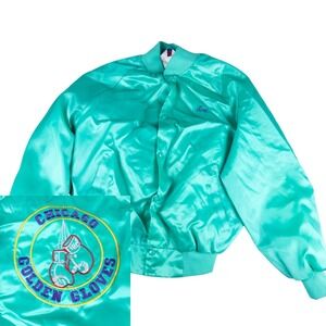 West Ark Vintage Chicago Golden Gloves Boxing Jacket Men L Teal Green US 80s 90s